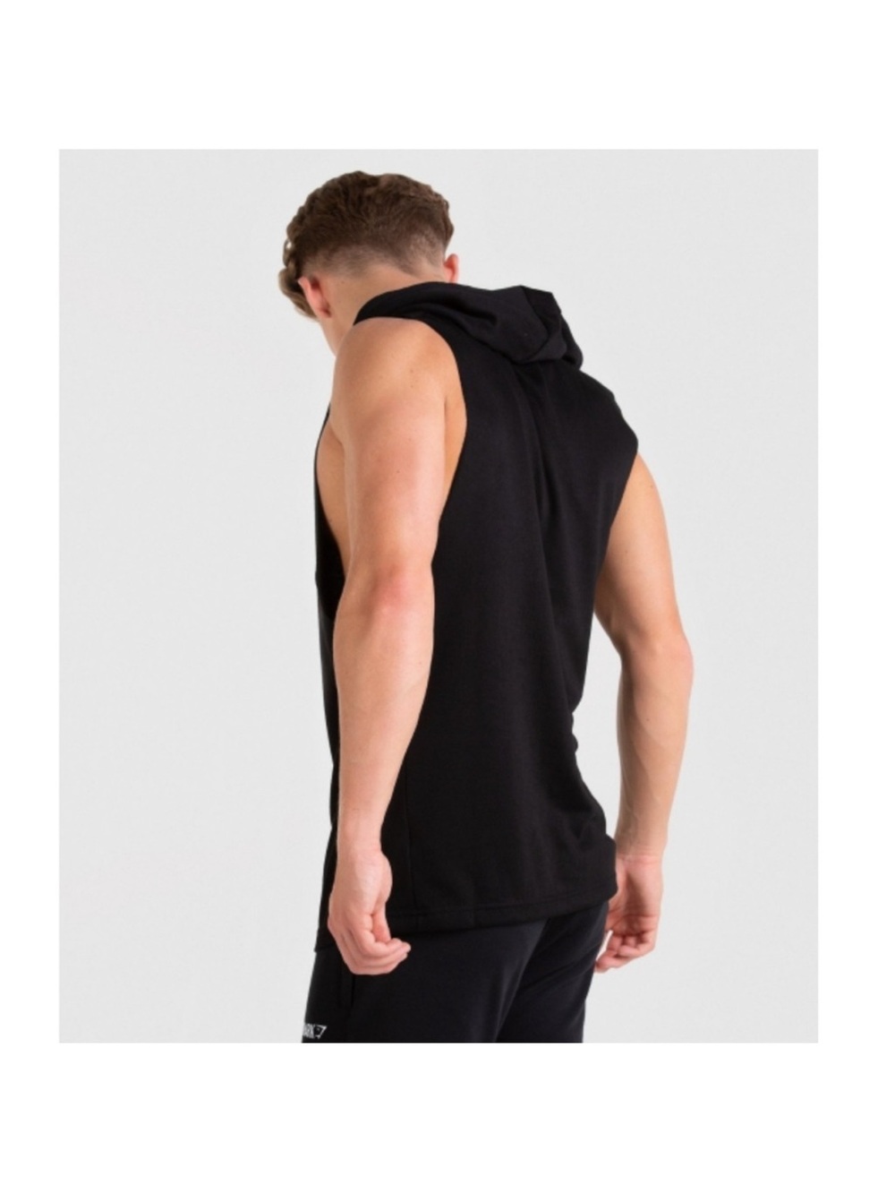 Gymshark Men’s Black Drop Arm Sleeveless Hoodie Tank - Picture 3 of 10